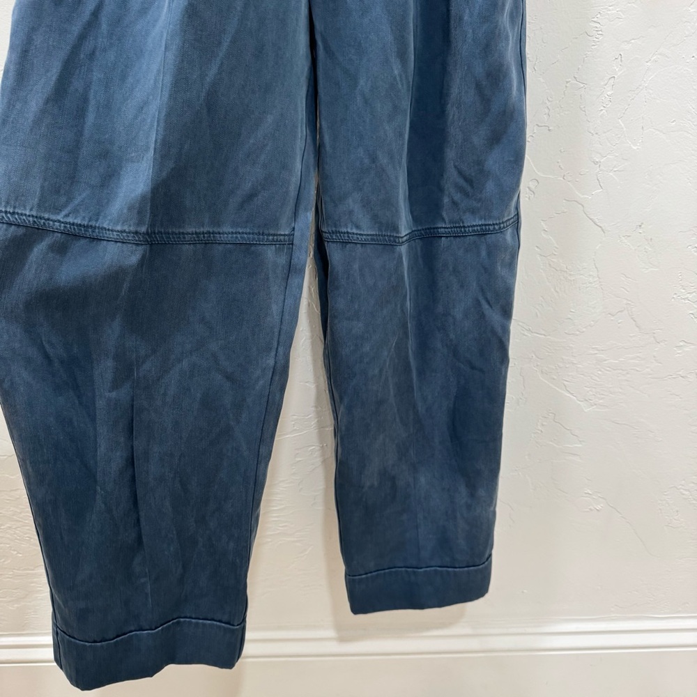 NWT J. Crew Drapey Belted Jumpsuit Blue Women's 6 Puff Sleeve Belted - Picture 6 of 15